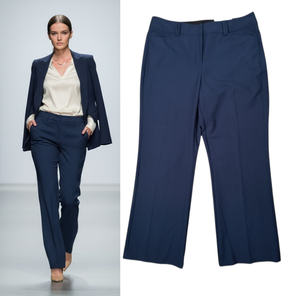 INC International Concepts Dress Pants Women's Sz 14 Navy Blue Curvy Bootcut NWT